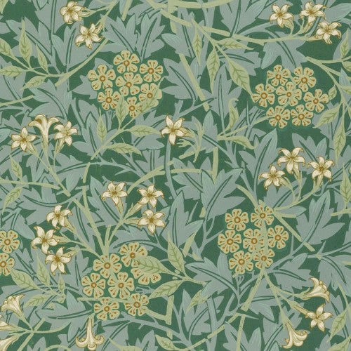 Close up of William Morris 'Jasmine' pattern